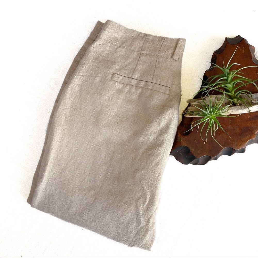 Anthropologie Stovepipe Cropped Linen Trousers